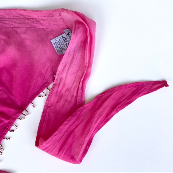 Le Chateu Tie-up Beaded Bandeau Crop Top - Picture 15 of 17